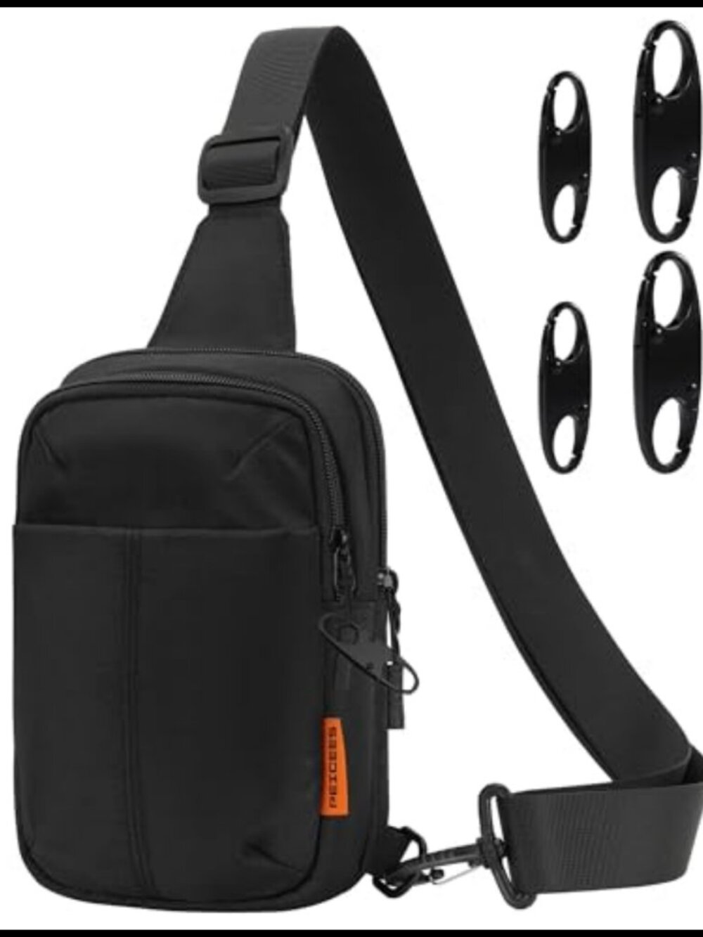 Anti Theft Sling Bag Water Resistant Nylon Crossbody Chest Bag